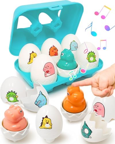 Easter Egg for Toddlers 1-3, Toddler Easter Basket Stuffers, Montessori Toys for 1 2 3 Year Old Boys Girls, Matching Sensory Eggs Toys, Easter Birthday Gifts for 1 2 3 Year Old Girl Boy