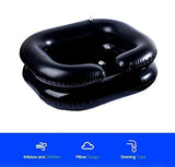 Inflatable Shampoo Basin for Bedside, Shampoo Tub for Locs, Portable Shampoo Bowl for Elderly, Disabled, Pregnant, Injured, Bedridden, Handicapped, Hair Washing Tray for Sink at Home (B-Black)