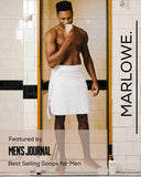 MARLOWE. No. 102 Men's Body Scrub Soap 7 oz (3 Bars) Fresh Original Woodsy Scent, Best Exfoliating Bar for Men, Natural Ingredients, Apricot Seed Powder, Shea Butter, Olive Oil, Green Tea Extracts