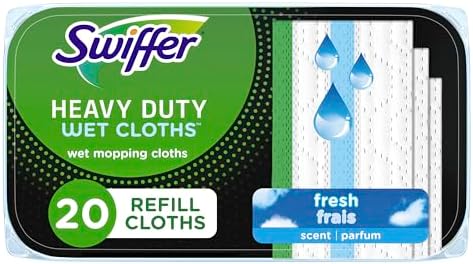 Swiffer Sweep + Mop, Wet Pads Refill, Floor Cleaner, Cleaning Cloths, Heavy Duty, Fresh, 20ct
