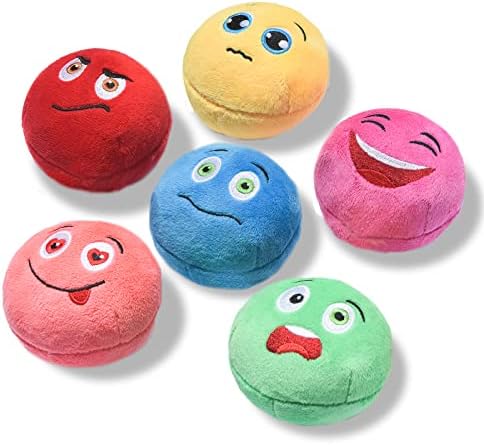 SCHITEC Squeaky Dog Toys, [6 Pack] Soft Stuffed Plush Balls with Squeakers, Interactive Fetch Play for Puppy Small Pets