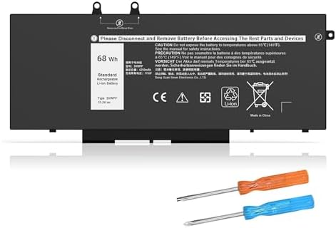 68Wh 3HWPP Laptop Battery Replacement for Dell Latitude 5401 5410 5411 5501 5510 5511 Precision 3541 3551 Inspiron 7706 2-in-1, 17 7500/7506 2-in-1 Black 10X1J N2NLL 1VY7F 451-BCMN 15.2V