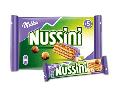 Mondelez Milka Nussini - Hazelnut Cream Wafer Bars With Chocolate Coating - 157 g - 5.53 Ounce - Milka - Germany