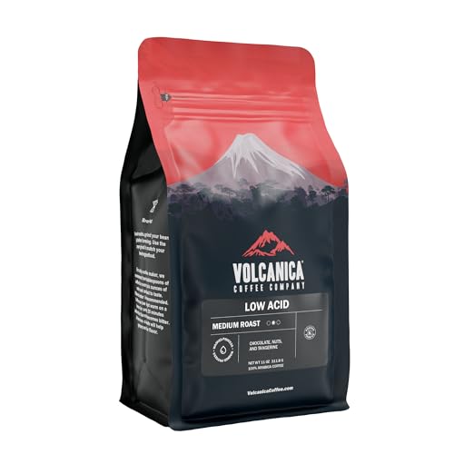 Low Acid Coffee, Blend of Natural Low Acidic Coffee, Ground, Medium Roast, Fresh Roasted, Kosher, 11-ounces