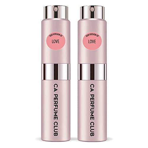 CA Perfume Impression of Love For Women Replica Version Fragrance Dupes Concentrated Long Lasting Eau de Parfum Spray Refillable Atomizer Bottle 0.27 Fl Oz-X2