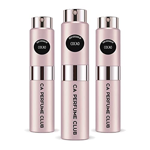 CA Perfume Impression of Cocao For Women Eau de Parfum Spray Refillable Atomizer Bottle 0.27 Fl Oz-X3
