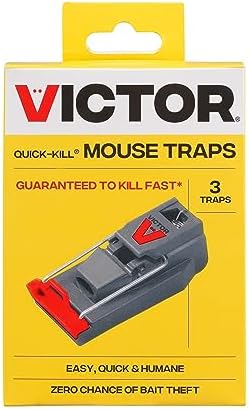 Victor M140-3B Quick-Kill Easy Set Mouse Trap - 3 Reusable Mouse Traps