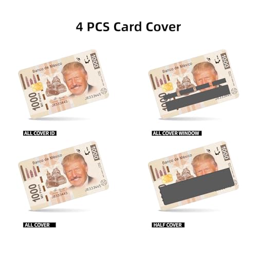 Donald Trump 2024 Credit Card Skin, 4PCs Donald Trump Debit Card Skin Sticker Cover, Credit Card Sticker for Key Transportation Debit Credit Card, Waterproof Debit Card Skin Cover