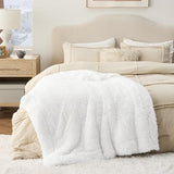 Bedsure Soft White Throw Blanket for Couch, Fluffy Fuzzy Blankets & Throws for Bed, Sofa, Cozy Plush Sherpa Fleece Faux Fur Blanket, Thick Warm Christmas Blanket Gifts for Women, Men, 50x60