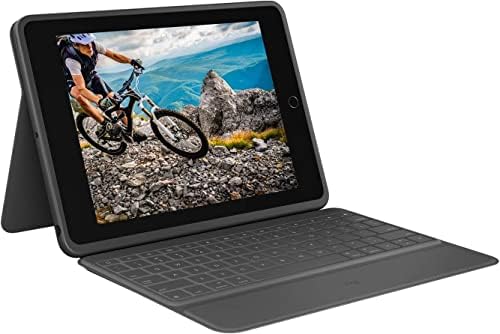 Logitech Rugged Folio - iPad (7th, 8th & 9th Generation) Protective Keyboard Case with Smart Connector and Durable Spill-Proof Keyboard Black 7.4" x 0.9" x 10.2" (Renewed)
