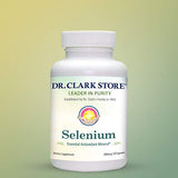 Dr. Clark Selenium Supplement 200 Mcg - Dietary Capsules with Essential Mineral - Improves Thyroid Function, Immune Support - 50 Capsules