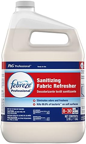 Febreze 72136 Professional Sanitizing Fabric Refresher, Light Scent, 1 gal, Ready to Use, 3/Carton