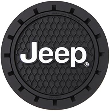 Plasticolor 000652R01 Jeep Logo Auto Car Truck SUV Cup Holder Coaster 2-Pack , Black
