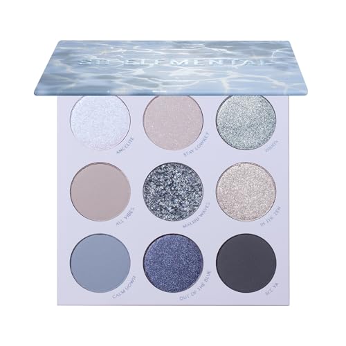 Colourpop So Elemental Shadow Palette - Blue & Silver Shadow Palette with Metallic and Matte Finishes - High-Pigment Makeup with a Long-Wearing Formula (0.3 oz)