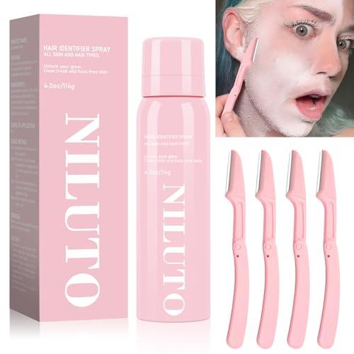Hair Identifier Spray for Face Shaving, Moisturizing and Skin Care Dermaplaner Spray,Skin Body Face Hair Identifier Spray Comfortable Face Shaving Powder Spray