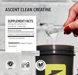 Ascent Clean Creatine Monohydrate Powder - 5G Per Serving, Creapure Creatine Supplement - Unflavored, 45 Servings