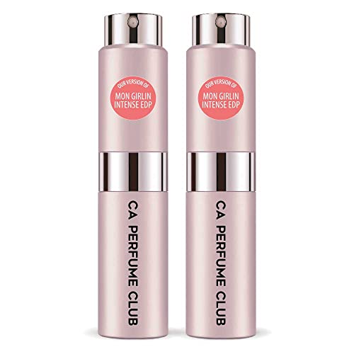 CA Perfume Impression of Mon Girlin Intense EDP For Women Replica Version Fragrance Dupes Concentrated Long Lasting Eau de Parfum Spray Refillable Atomizer Bottle 0.27 Fl Oz-X2