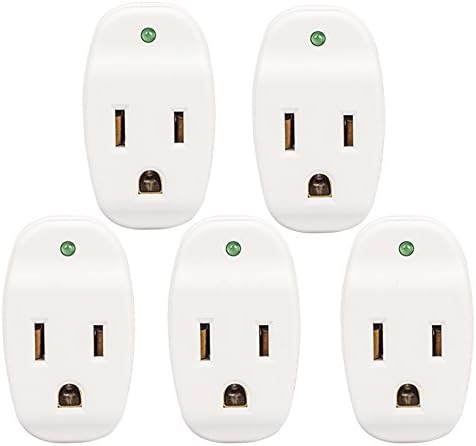 KMC Surge Tap Mini 5-Pack, 1-Outlet Grounded Surge Protector Adapter, 640 Joules, Power Plug Adapter