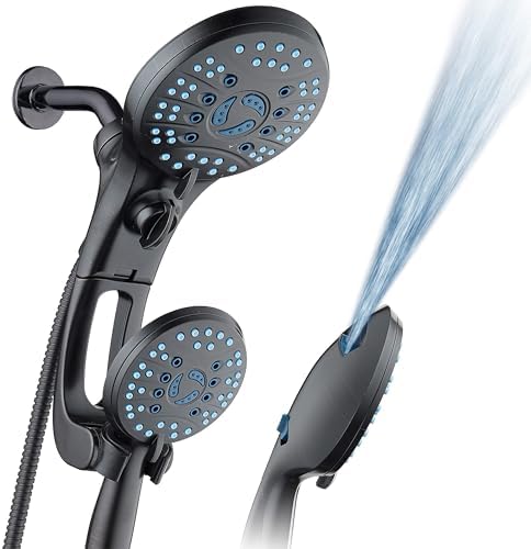 Hotel Spa AquaCare for California As-Seen-On-TV High Pressure Handheld Rain 50-mode 3-way Shower Head Combo with Adjustable Arm, Anti-clog Jets, Tub & Pet Power Wash, 6 ft. Hose, Rubbed Bronze