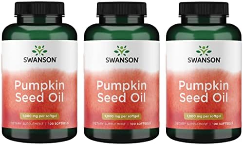 Swanson Pumpkin Seed Oil - High Bioavailable EFAs - (100 Softgel Capsules, 1000mg Each) (3 Pack)