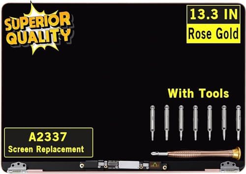 Screen Replacement for MacBook Air A2337 M1 2020 Year EMC 3598 Retina Display LCD Screen Full Assembly Complete Top Assembly 13.3" 2560x1600 (Gold)
