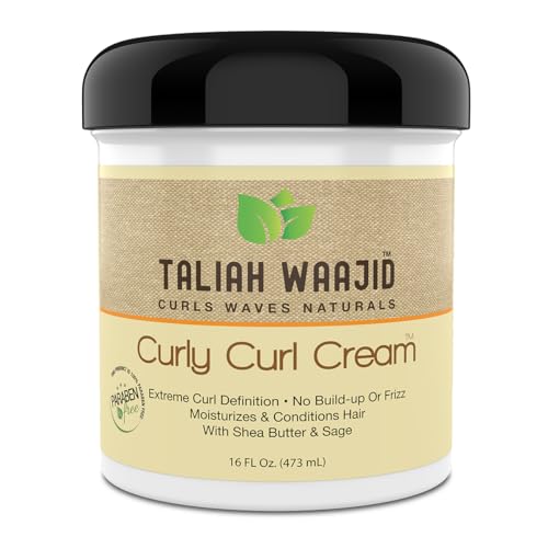 Taliah Waajid Curls Waves Natural - Curly Curl Cream | Extreme Curl Definition Hair Styling Gel | No Build-up or Frizz | 100% Paraben Free | Shea Butter & Sage - 16oz