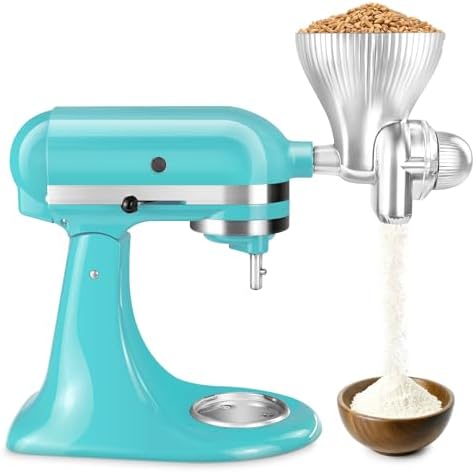 Grain Mill Attachment for Kitchenaid Stand Mixer, Kitchen aid Flour Mill Attachment, Mixer Attachment Wheat Grinder Attachment Fit for Grinding Wheat, Corn, Oats, Buckwheat,Millet and Other Cereals