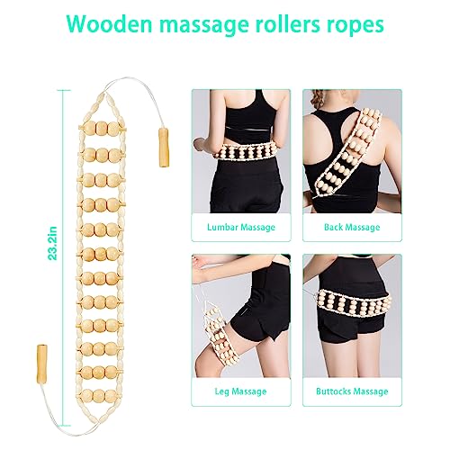 AICNLY 5 Pcs Wood Therapy Massage Tools for Body Shaping, Lymphatic Drainage Massager, Maderoterapia kit, Wooden Massage Roller, Anti-Cellulite Massager, Body Sculpting Tools Set