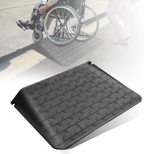 4" High Wheelchair Ramp Rubber Threshold Ramps for Wheelchairs for Home, 5500 lbs Weight Capacity, Non-Slip Surface for Wheelchair,Strollers,Scooters Home Doorways Use