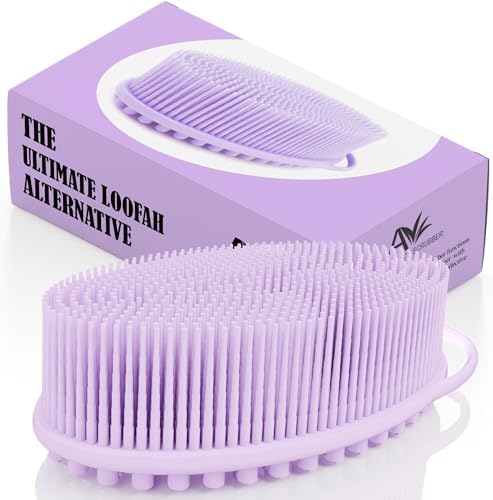 Avilana Silicone Body Scrubber – Dual-Sided Silicone Loofah for Shower, Body Scrubber for Men & Women, Gentle Loofa Alternative, Easy-to-Clean Silicone Body Scrubber Exfoliator