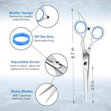 Hair Cutting Scissors Set 6 inches, Sapphire Professional Stainless Steel Reinforced Barber/Salon Shears for Hairdressing, Thinning, With Flat Shears, Teeth Shear, Comb,Salon Cape,Hair Clip