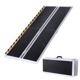 Rengue Portable Wheelchair Ramp 5FT, Folding Handicap Ramp with Non-Slip Surface Aluminum Ramps for Wheelchairs Home Steps Stairs Handicaps Doorways