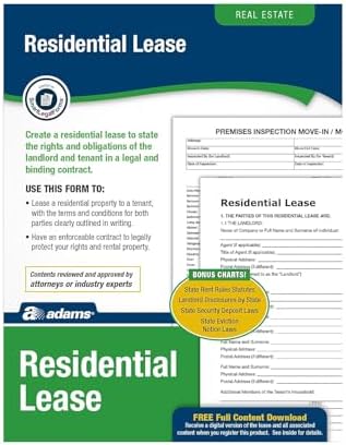 Adams Residential Lease, Forms and Instructions [Print and Downloadable] (LF310)