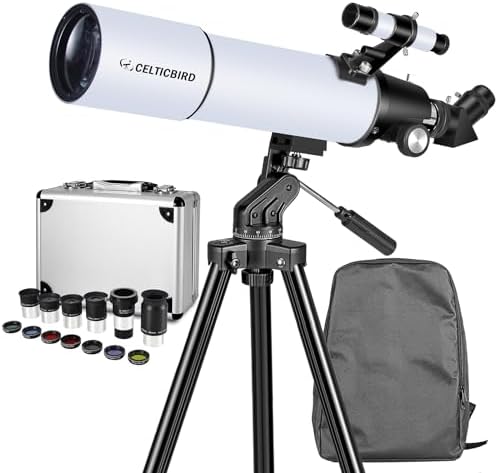 80x600mm AZ Telescope, Travel Telescopes for Adults Astronomy Beginners with 13 Pieces Telescope Accessories Kit