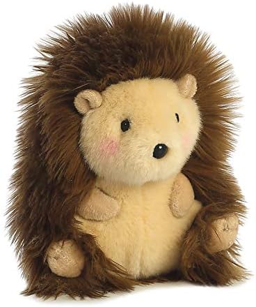 Aurora® Round Rolly Pet™ Merry Hedgehog™ Stuffed Animal - Adorable Companions - On-The-Go Fun - Brown 5 Inches