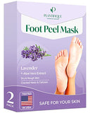 PLANTIFIQUE Foot Peeling Mask Peeling Foot Mask Dermatologically Tested Repairs Heels & Removes Dry Dead Skin for Baby Soft Feet - Exfoliating Foot Peel Mask for Dry Cracked Feet (Lavender 2 pack)