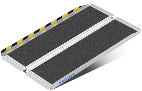Ruedamann 4FT Wheelchair Ramp, Portable Wheelchair Ramp for Home Entrance, 30-1/4" Wider Design, Non-Slip Aluminum Folding Ramps for Wheelchairs, Strollers, Scooters, Stairs, Curbs, Doorways