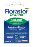 Florastor Advanced Gas & Bloat Probiotic and Digestive Supplement – Digestive Enzymes and Botanicals, Plus Probiotics for Digestive Health – 30 Capsules