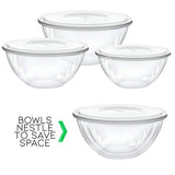 PLASTICPRO Disposable 48 Ounce Round Crystal Clear Plastic Serving Bowls With Lids, Party Snack or Salad Bowl, Chip Bowls, Snack Bowls, Candy Dish, Salad Container Pack of 4