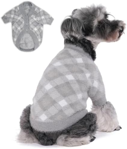 Dog Sweater, Dog Sweaters for Small Dogs, 2, 3 Pack Warm Soft Pet Clothes for Puppy, Medium Large Cat, Dogs Girl or Boy, Dog Shirt for Winter Christmas (Grey, X-Large)