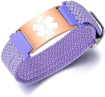 Personalized Sport Medical Alert Bracelets for Women Men - Custom Medical ID Bracelets with Free Engraving - Hook and Loop/Elastic/Stainless Steel/Silicone Watch Wristband Emergency Bracelet