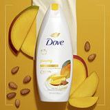 Dove Glowing Body Wash For Revitalized, Refreshed Skin Mango Butter and Almond Butter Cleanser That Effectively Washes Away Bacteria While Nourishing Your Skin 22 oz 4 Count