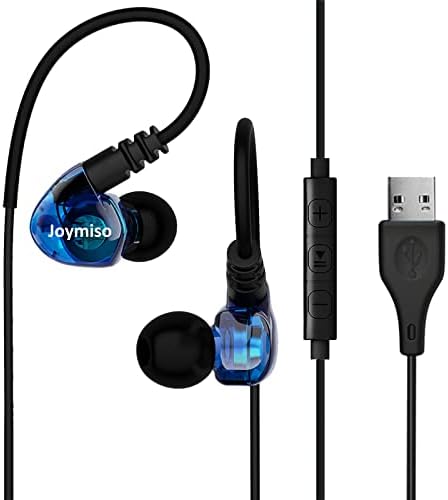 USB Earbuds with Microphone for PC Laptop, 6.5Ft Long Cord Wired USB Headphones Headset for Computer Desktop MacBook PS4 PS5 Work Calls Gaming, Over Ear in-Ear Earphones w Case, Control, Mute Function