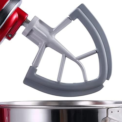 Flex Edge Beater Mixer Attachments for Kitchenaid Tilt-Head Stand Mixers, Mixer Accessory 4.5-5 Quart Beater Scraper Paddle with Both-Sides Flexible Silicone Edges (Grey)