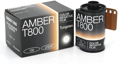 Amber 800 35mm Color Negative Cine Film, 27 Exposures, ISO800, 135, Cinematic, Motion Picture Style