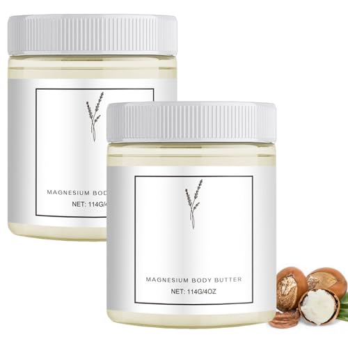 Neuropathy Cream, Magnesium Body Butter, Magnesium Cream, Deeply Moisturizes Skin, Keep Soft Smooth Lotion, Suitable for All Skin Types (2PC, 1)