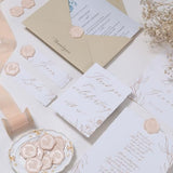 UNIQOOO Wax Seal Stickers - Eucalyptus Wedding Invitation Envelope Seal Stickers, 50 Pcs Self- Adhesive Champagne Stickers, Perfect for Invitation, Christmas, Gift Wrapping, Party