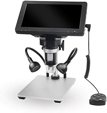 Vilihkc 7 inch LCD Digital Microscope 50-1200X USB Maginfication Handheld Electronic 12MP Coin Microscope Video Camera with 8 Adjustable LED Lights for Adults SDM PCB Soldering Kids Outside Use