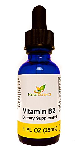 Herb-Science Vitamin B2 Supplement - Riboflavin Drops Liquid Extract - for Headache Relief, Natural Energy - Support for Hair, Skin, Nail Health,Collagen Production - Non-Alcoholic - 1 Fl.oz.