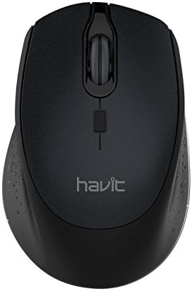 2.4G Wireless Mouse HAVIT 2000DPI Optical Mini Portable Mobile with USB Receiver, 3 Adjustable DPI Levels, 4 Buttons for Notebook, PC, Laptop, Computer, Macbook - Black